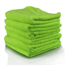 Chemical Guys MIC3336G El Gordo Professional Extra Thick Supra Microfiber Towels, Green – 16.5 in. x 16.5 in. (Pack of 6)