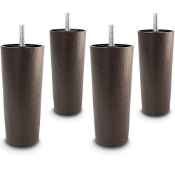 Choice Parts – 5 Inch Dark Walnut Plastic Tapered Sofa Legs, Set of 4 – 100% Satisfaction Guaranteed