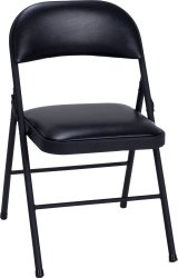 Cosco Vinyl 4-Pack Folding Chair, Black