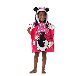 Disney Minnie Mouse Hooded Bath/Beach Poncho Towel 22 ” inch X 22″ inch