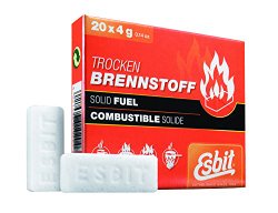 Esbit 1300 Degree Smokeless Solid Fuel Cubes for Backpacking, Camping and Hobby – 20 Pieces Each 4g