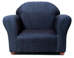 Fantasy Furniture Roundy Chair Denim, Blue