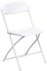 Flash Furniture LE-L-3-WHITE-GG Hercules Series 800-Pound Premium White Plastic Folding Chair