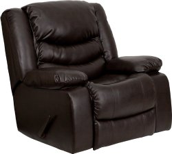 Flash Furniture MEN-DSC01078-BRN-GG Plush Brown Leather Rocker Recliner