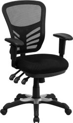 Flash Furniture Mid-Back Black Mesh Chair with Triple Paddle Control
