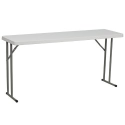 FlashFurniture RB-1860-GG 18 by 60-Inch Granite White Plastic Folding Training Table