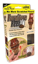 Furniture Feet Flexible Floor Protectors 8 Pack (Large, Fits Legs 1 3/8″-1 5/8″)