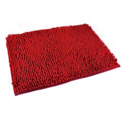 Generic Washable Bathroom New Shaggy Rugs Non Slip Bath Mat Thick Shag Pile 6 Colours (red)