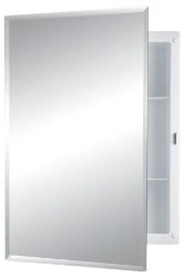 Jensen 781037 Builder Series Frameless Medicine Cabinet with Beveled Edge Mirror, 16-Inch by 22-Inch by 3-3/4-Inch