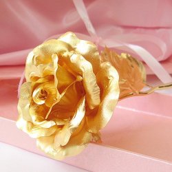 KDLINKS® 24K 6 Inch Gold Foil Rose, Best Valentine’s Day Gift, Handcrafted and Last Forever! – 50% Bigger Rose Flower + Free Greeting Card