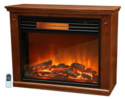 Lifesmart  Large Room Infrared Quartz Fireplace in Burnished Oak Finish w/Remote