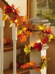Lighted Fall Leaves Garland