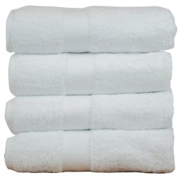 Luxury Hotel & Spa Towel 100% Genuine Turkish Cotton Bamboo (White, Bath Towel  – Set of 4)