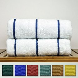 Luxury Hotel Towel 100% Genuine Turkish Cotton Pool-Beach Towel Set – Navy Blue – Set of 2