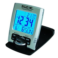 MARATHON CL030023 Travel Alarm Clock with Calendar & Temperature – Battery Included