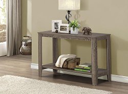 Monarch Specialties Dark Taupe Reclaimed-Look Sofa Console Table