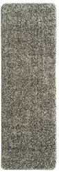 Ottomanson Luxury Collection Grey Solid Shag Runner Rug with Non-slip(rubber-backing) (2’x6′) Bathroom Mat Rug and Runner Rugs