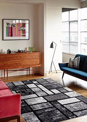 Persian-Rugs 5 x 7-Inch Area Rug Modern Carpet, Gray