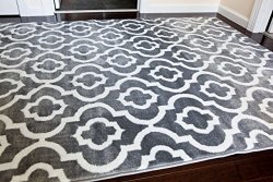Persian-Rugs Moroccan Trellis Area Rug Carpet, 5 x 7-Feet, Gray