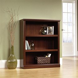 Sauder 3-Shelf Bookcase, Select Cherry Finish