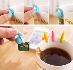 Snail Wineglass Label for Hanging Tea Bag Colorful Snails Clip Silicon Gifts