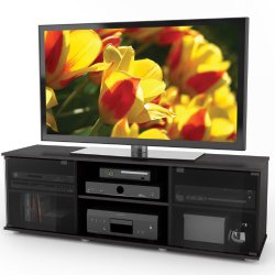 Sonax FB-2600 Fiji 60-Inch TV Component Bench, Ravenwood Black
