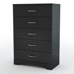 South Shore Step One 5-Drawer Chest, Pure Black