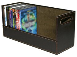 Stock Your Home Stacking DVD Movie Media Home Storage Organizer- Chocolate Brown