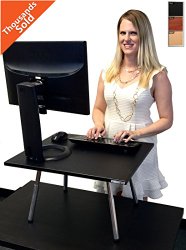 The Original Stand Steady Standing Desk – Converts Your Desk to Stand up Desk, Adjustable Height (Black)