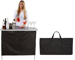 Trademark Innovations Casual Portable Bar Table with Two Skirts and Carrying Case