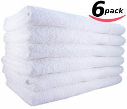 Utopia Super Soft Cotton Bath Towels, Easy Care, Ringspun Cotton for Maximum Softness and Absorbency 6-Pack – White (22″x 44″)
