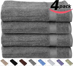 Utopia Towels Premium 100% Cotton Hand Towels, Easy Care, Ringspun Cotton for Maximum Softness and Absorbency, 4-Pack – Gray (16″ x 28″)