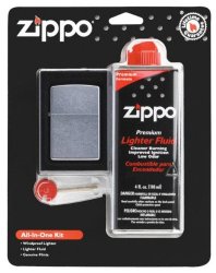 Zippo All In One Kit (Lighter/Fluid/Flints)