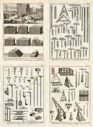 10 Antique Prints-MASONRY-BRICK LAYING-Panckoucke-1784