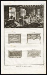 11 Antique Prints-CABINET MAKING-MARQUETRY-TOOLS-TRADE-Pl. I-XI-Diderot-1751