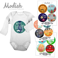 12 First Holiday Baby Stickers