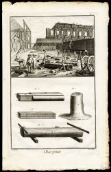 14 Antique Prints-CARPENTRY-CARPENTER-BUILDING-CONSTRUCTION-WOOD-Diderot-1751