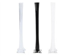 20″ Glass Eiffel Tower Vases – 12 Pack – Clear