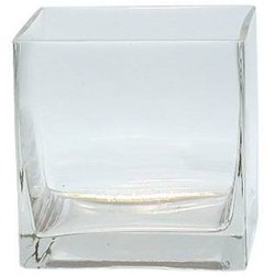 6-Pack Clear Square Glass Vase – Cube 4 Inch 4″ X 4″ X 4″ – 6pc Six Vases 4x4x4
