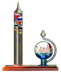 AcuRite 00795A2 Galileo Thermometer with Glass Globe Barometer