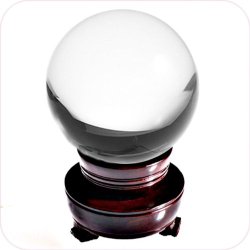 Amlong Crystal Clear Crystal Ball 110mm (4.2 in.) Including Wooden Stand