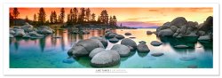 Award Winning Landscape Panoramic Art Print Poster: Lake Tahoe Sunset