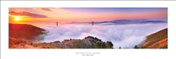 Award Winning Panoramic Art Print Poster #1- San Francisco Golden Gate Bridge Sunrise (Panorama Photograph)