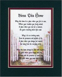 Bless This Home, A Housewarming Gift #204, Touching 8×10 Poem