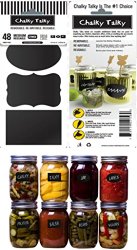 Chalky Talky Variety Mason Chalkboard Labels, 48 Reusable Labels For Jars – Erasable & Waterproof