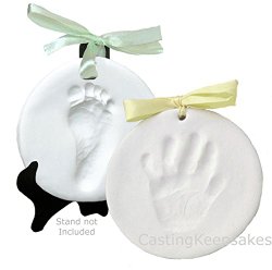 Clay Hanging Keepsake Handprint & Footprint Ornament Kit (Makes 2 Plaques)