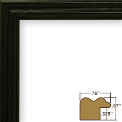 Craig Frames 200ASHBK 12 by 16-Inch Picture Frame, Wood Grain Finish, .75-Inch Wide, Black