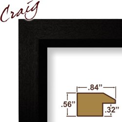 Craig Frames 7171610BK 8.5 by 11-Inch Picture/Poster Frame, Wood Grain Finish, .825-Inch Wide, Solid Black