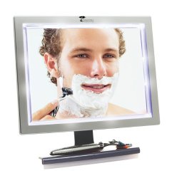 Deluxe LED Fogless Shower Mirror with Squeegee by ToiletTree Products. Guaranteed Not to Fog, Designed Not to Fall. 20% Larger Than Our #1 Selling Original Mirror.