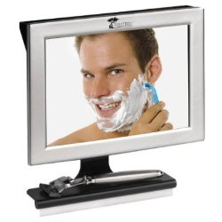 Fogless Shower Mirror with Squeegee by ToiletTree Products. Guaranteed Not to Fog, Designed Not to Fall. (Silver)